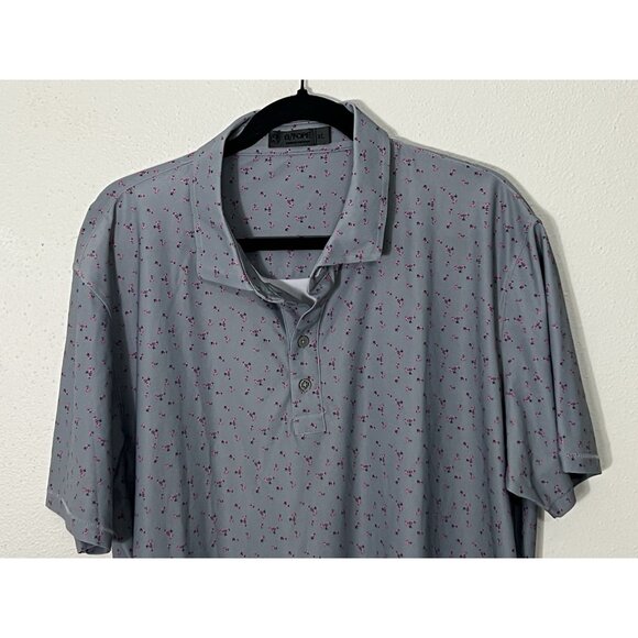 G/FORE Gray Golf floral Polo Shirt Size XL - Picture 2 of 16